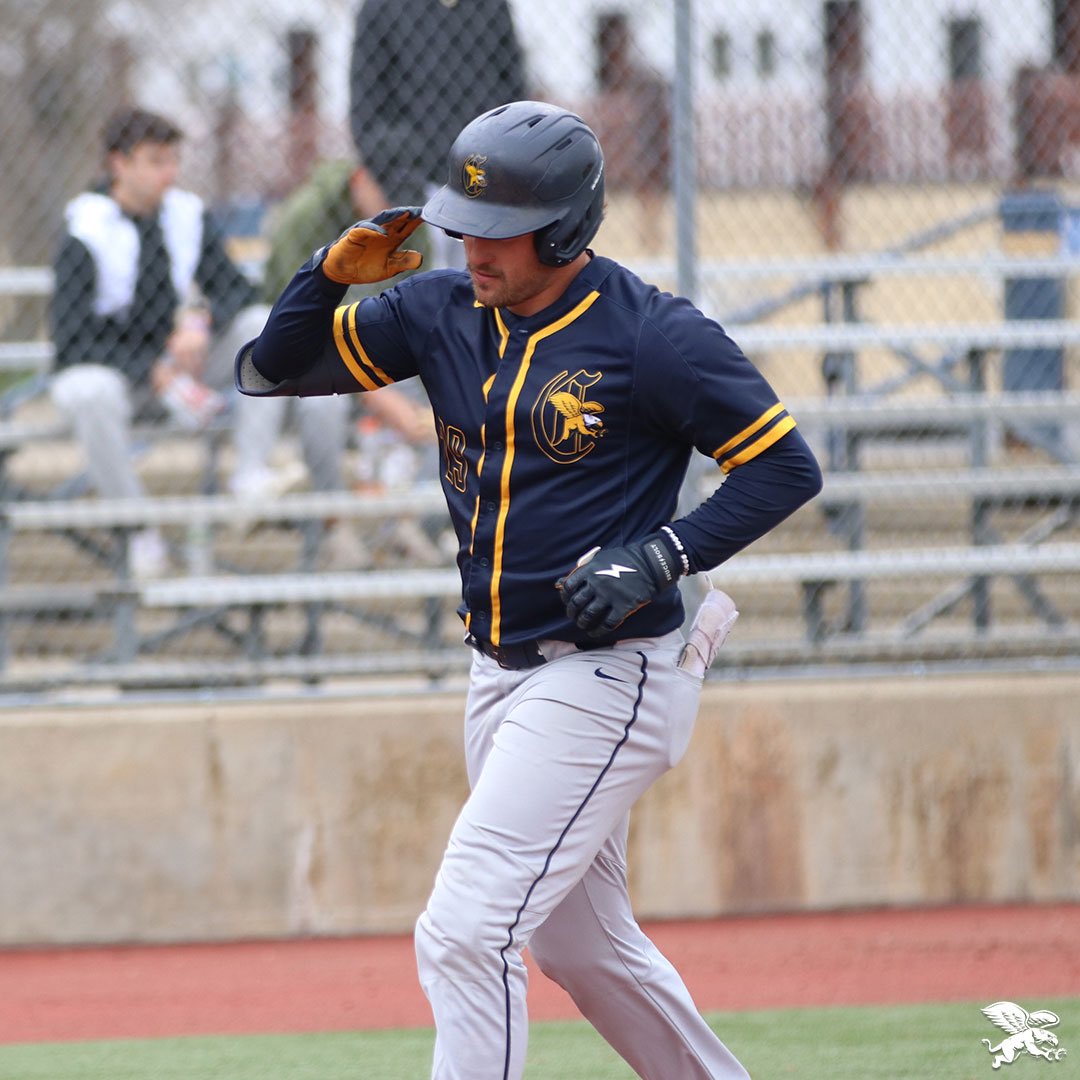GriffsBaseball's tweet photo. The seventh home run in 12 #MAACBaseball games for Dylan Vincent. 🫡

#Griffs https://t.co/8XbQLulZcO