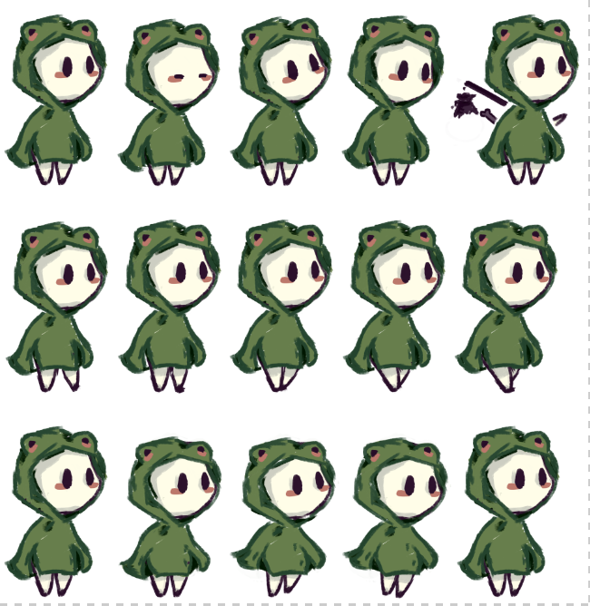 weefairyfabi's tweet photo. Frog onesie anyone? 🐸 It's finally Ludum Dare again~ ✨✨ #LDJam #screenshotsaturday #indiedev #characterart https://t.co/NHvutoBAar