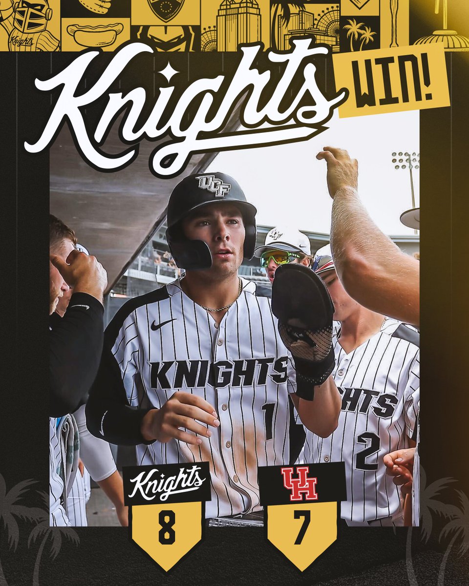 UCF_Baseball's tweet photo. ⚔️KNIGHTS WIN⚔️

#ChargeOn https://t.co/Wwe0whC498