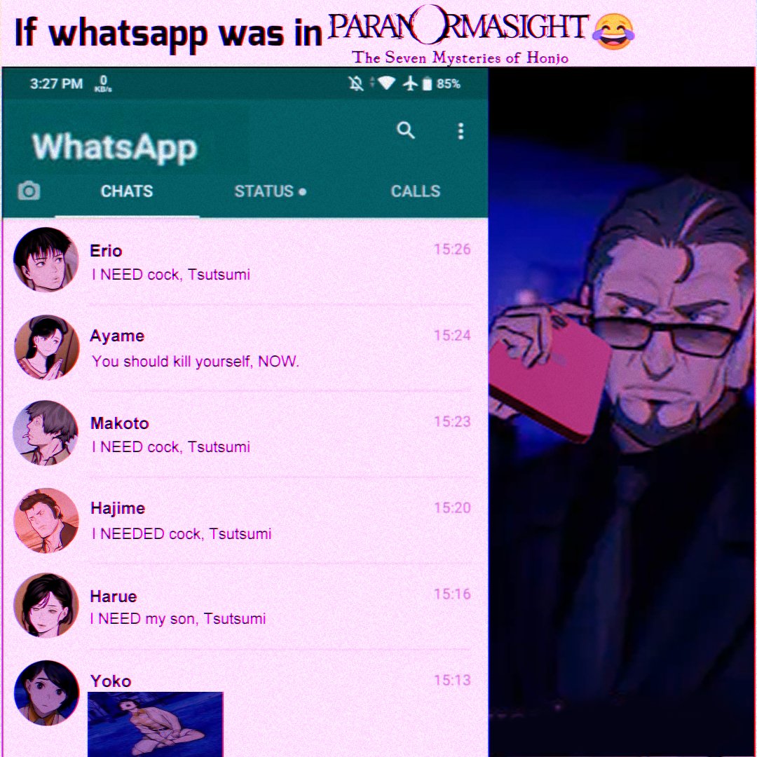 CreationsFizzy's tweet photo. If whatsapp was in paranormasight 😂 https://t.co/4HUI4Getnq
