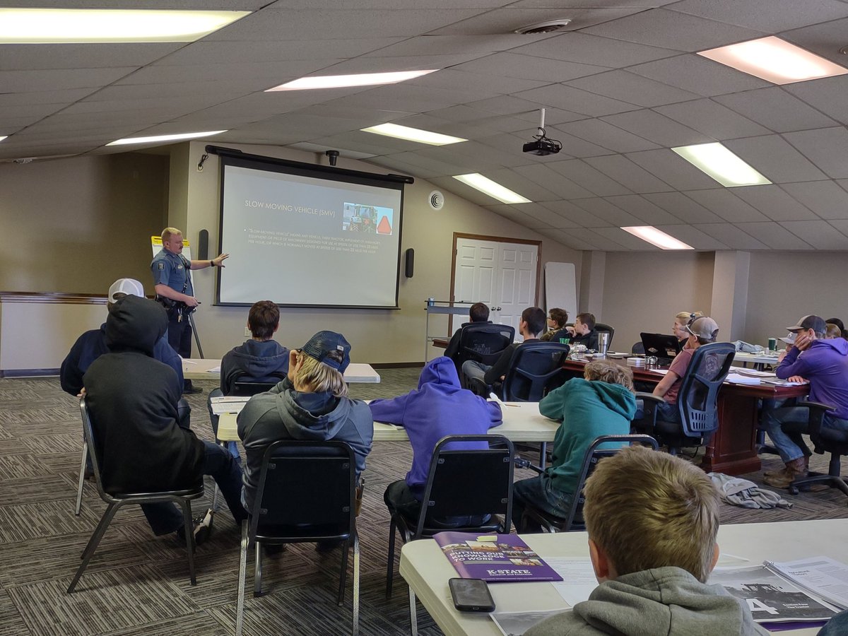 Thanks to KS Highway Patrol for providing information for our youth during Tractor Safety!  #tractorsafety #postrock #ksuagriculture #agsafety