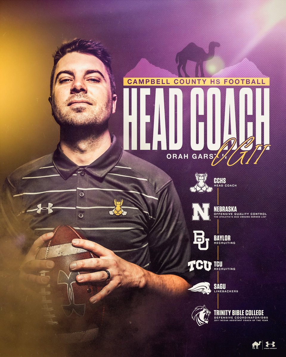 Camels_FB's tweet photo. Introducing the newest Head Coach for your Gillette Camels!
Get to know @OrahGarst
#BTB X #CTEO https://t.co/6qon6Zodmn