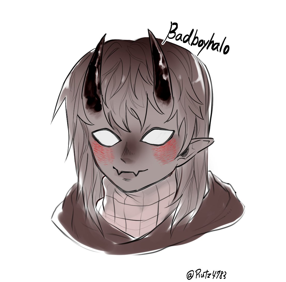 Rutz4783's tweet photo. came back w long haired bad>< #badboyhalofanart https://t.co/S5gIolB78Y