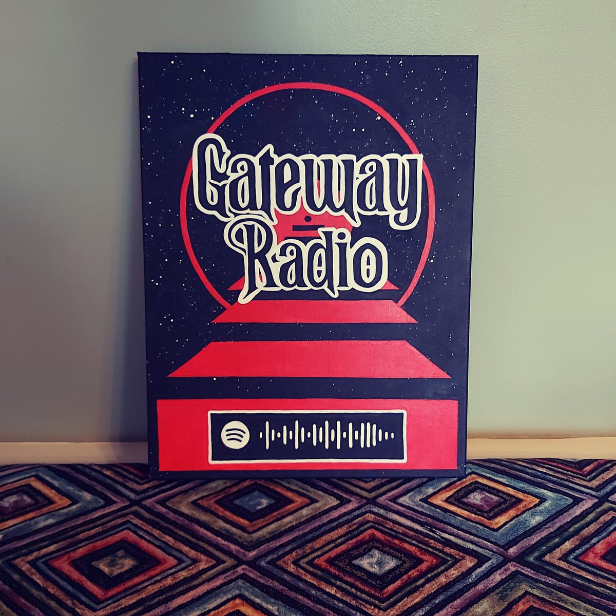 GatewayRadio1's tweet photo. @PodcastMovement My sister pained my logo as a gift  🤘 https://t.co/GX1sLnDWpI