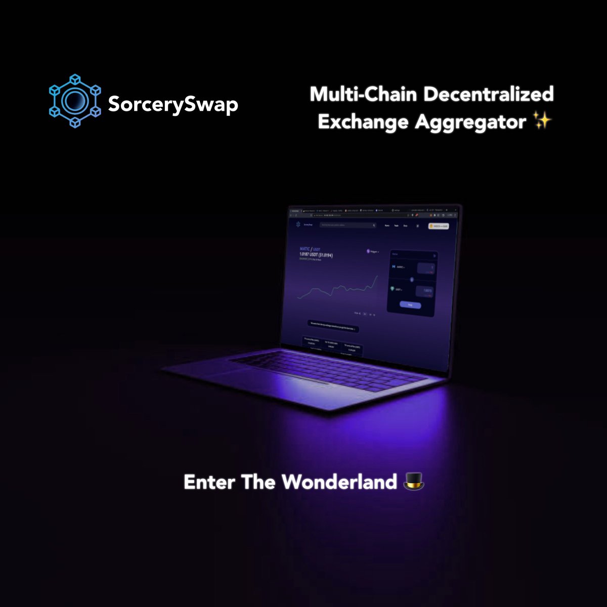 Enter the Wonderland 🌘

SorcerySwap is committed to providing users with seamless swapping experiences 🪄

Coming soon to your web browsers 💻