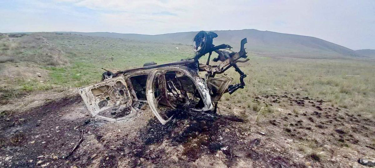 azcanet's tweet photo. Urgent: Three Azerbaijani civilians were just killed as a result of an anti-tank landmine explosion in Azerbaijan. Photo below is what is left of their vehicle. Our deepest condolences to the families of the innocent victims.

In 2.5 years, 283 Azerbaijanis have fallen victim to landmines planted in Azerbaijan’s Karabakh region, following the region’s three-decade-long occupation by Armenia. Azerbaijan needs urgent, lifesaving de-mining support today.