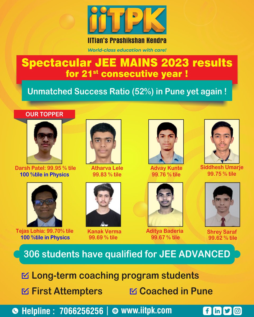 IITP14's tweet photo. JEE MAINS 2023 Results📷
Heartiest congratulations to all successful students!!! 📷📷📷
#iitp #jeemains #result #2023exam #students #pune #firstattempters #iitjee #examresults #IITJEE #results #punestudents #jeecoachingpune #coachinginstitute https://t.co/GXsX5dOAzr