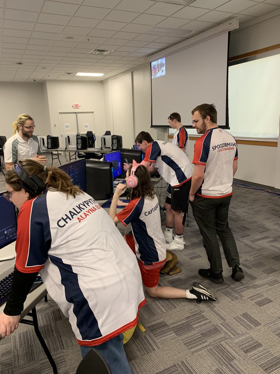 GaultJason's tweet photo. Getting rigged up for State Championships. Match staring at 11:00am from Concordia U.  Streaming here - https://t.co/5wQaiXT2Qs. @NHS_Titans  @NSeSA_esports https://t.co/ldSDSS4m0E