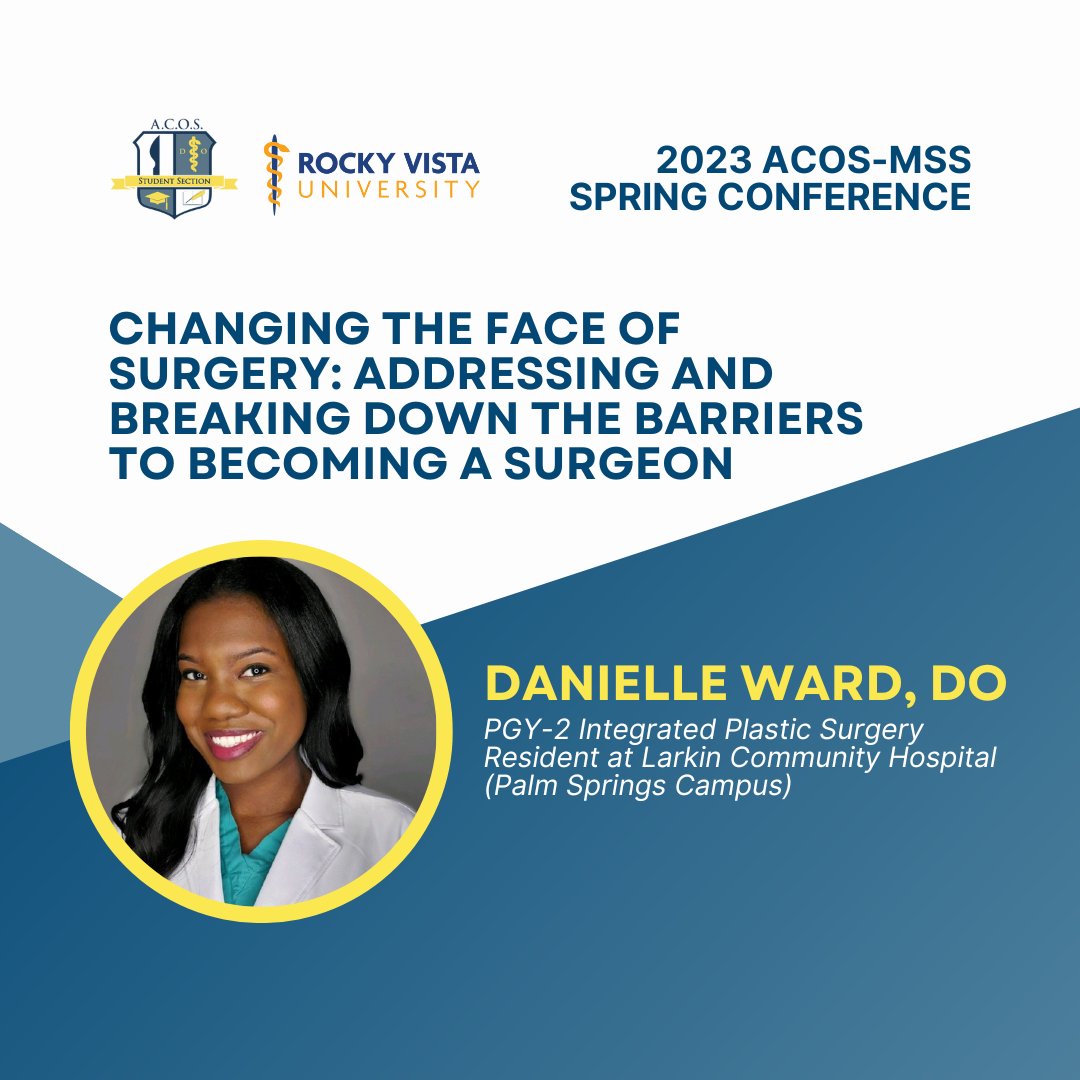 ACOS_MSS's tweet photo. Dr. Ward has been paving the way for osteopathic students interested in surgery as a resident, author, and mother. She is passionate about improving diversity in medicine and breaking down barriers! https://t.co/iVDxIOpjo1