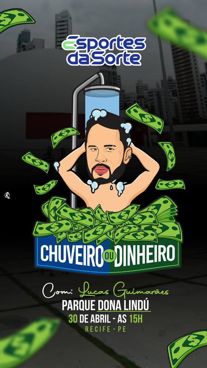 supportcarlu's tweet photo. E aí galera tá sabendo?! 🚿x💰
@lucasgreal desta vez estará em Recife-Pe, com mais uma edição do quadro, chuveiro ou dinheiro.
Domingo (30/04) a partir das 15h no parque Dona Lindú, em Boa Viagem. Esperamos todos vocês lá, para fazermos a festa. 🥳 https://t.co/tZ2vIsBg51
