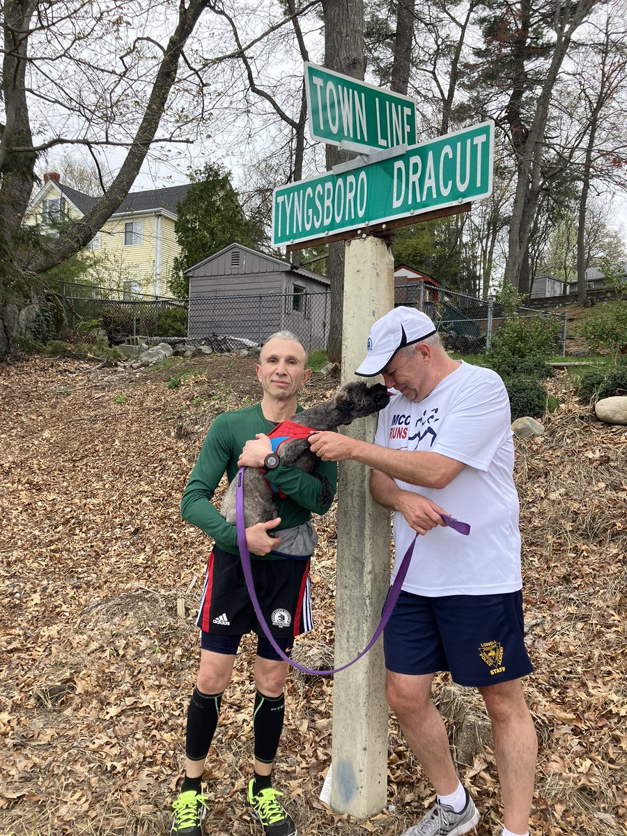 patrickecook's tweet photo. Longest #run yet for @ChewieCook - 5.5 miles!  He loved exploring new trails in #Tyngsboro with @AndrewCooker and @cborges_2004 - and the #TownLineVictory was a bonus https://t.co/1TdxoRaaIX