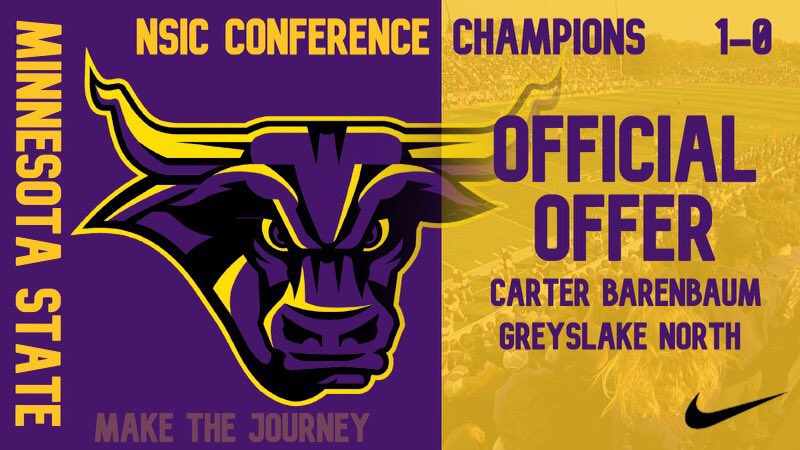 After a great conversation with <a href="/CoachJackson32/">Lavell Jackson</a> I am excited, proud and humbled to share that I have received my 1st offer from <a href="/MinnStFootball/">Minnesota State Football</a> 
<a href="/Coach_B_Johnson/">Coach Johnson</a> <a href="/CoachGardnerOL/">Geoff Gardner</a> <a href="/DeepDishFB/">DEEP DISH FOOTBALL</a> <a href="/EDGYTIM/">Timothy “EDGYTIM” OHalloran</a> @HSFBscout