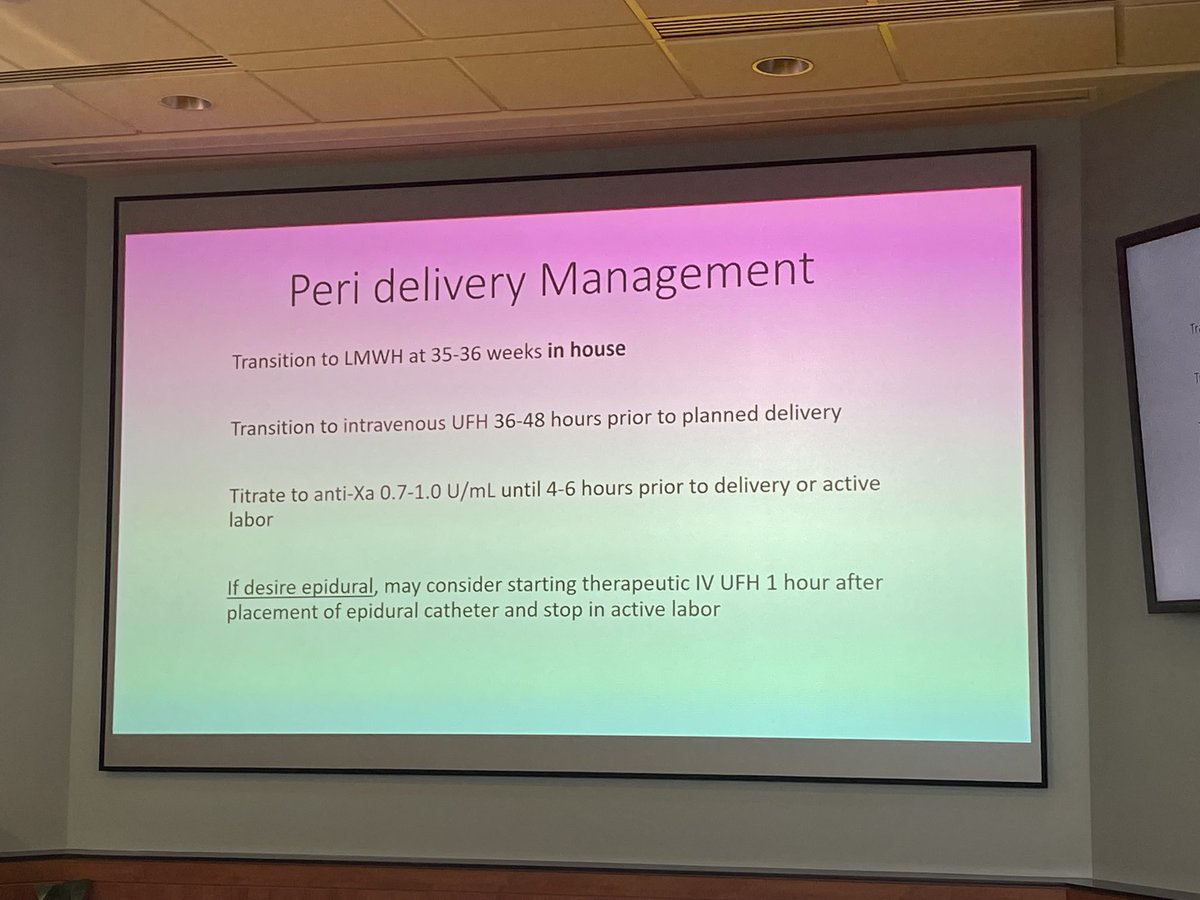 Great presentation by #luispacheco on “Anticoagulation in Pregnant Patients with Cardiac Disease” ⁦@TCH_adultCHD⁩ ⁦@DrPeterTX⁩ ⁦@AngelineOpina⁩ ⁦@StephenDolgner⁩ ⁦@DrKBSalc⁩ ⁦@CardioOb⁩ #cardioobstetrics