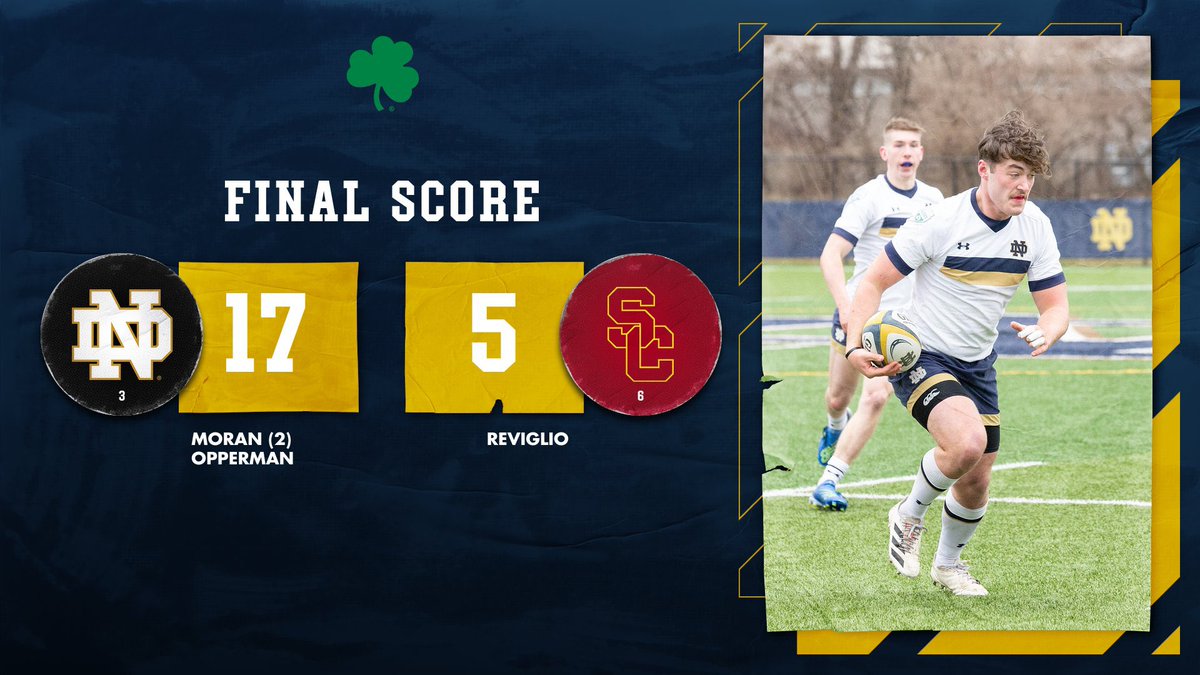 Irish advance to the sweet 16 with a resounding win over USC. Next up, St. Bonaventure at 1:07pm. Stream <a href="/ncrrugby/">National Collegiate Rugby</a> YouTube.