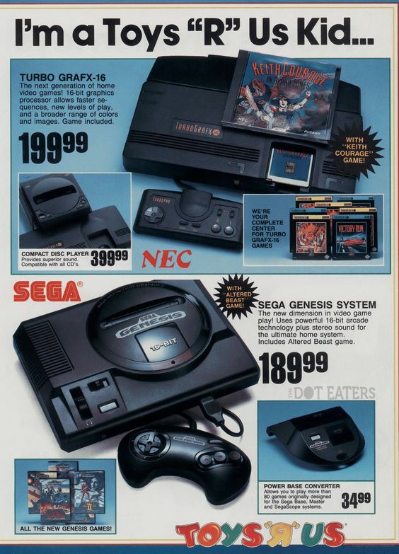 VingTroiSeize's tweet photo. Toys 'R' Us  - Catalog from 1997

#Sega #MegaDrive #Genesis #16Bit #Nec #TurboGrafx16 #console #retrogaming #videogames #Cartridge #80s #90s #Geek #ToysRUs https://t.co/XEaAkkaWgF