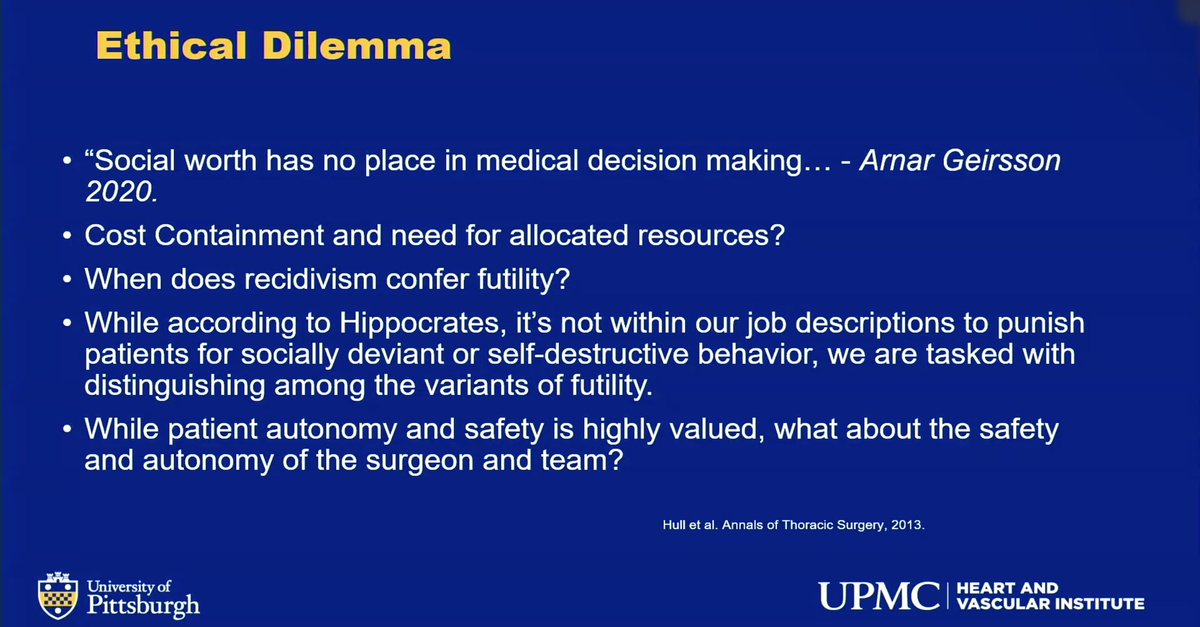 jelevenson's tweet image. Ethical dilemmas for patients with drug use and endocarditis . #UPMCvalve
