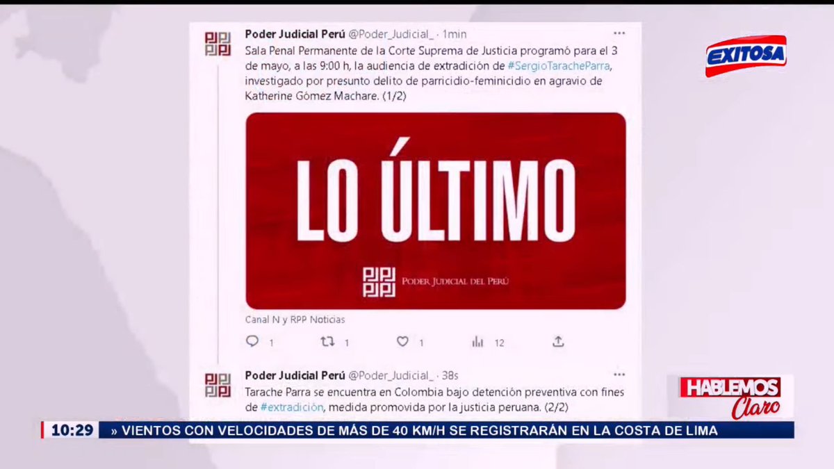 exitosape's tweet photo. 🔴🔵 #LOÚLTIMO 🚨 | Poder Judicial programa para el próximo miércoles, 3 de mayo, la audiencia de extradición del feminicida Sergio Tarache.

Como se recordará, el ciudadano venezolano se encuentra en Colombia tras quemar viva a Katherine Gómez. https://t.co/CwtDO4cWFt
