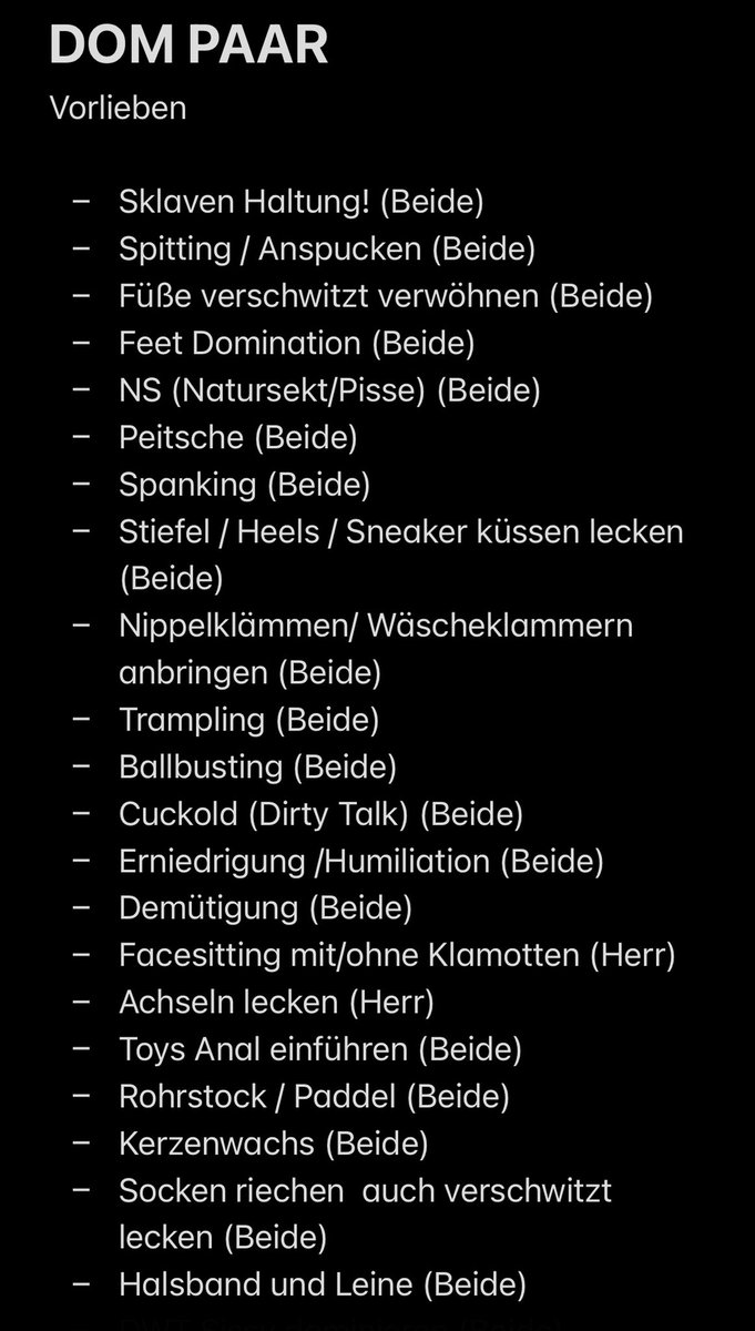 PersianCashDom's tweet photo. Das biete ich und Lady Jamilla in einer Session an😈 meldet euch wenn du uns dienen möchtet😈wir sind in Frankfurt im Nordend besuchbar😈 #dompaar #domina #master #persiandom #alpha #lickmyass #lickmyfeet #bdsm #frankfurt #mainz #wiesbaden #mannheim #sadomaso https://t.co/FNP3Ig9qMj