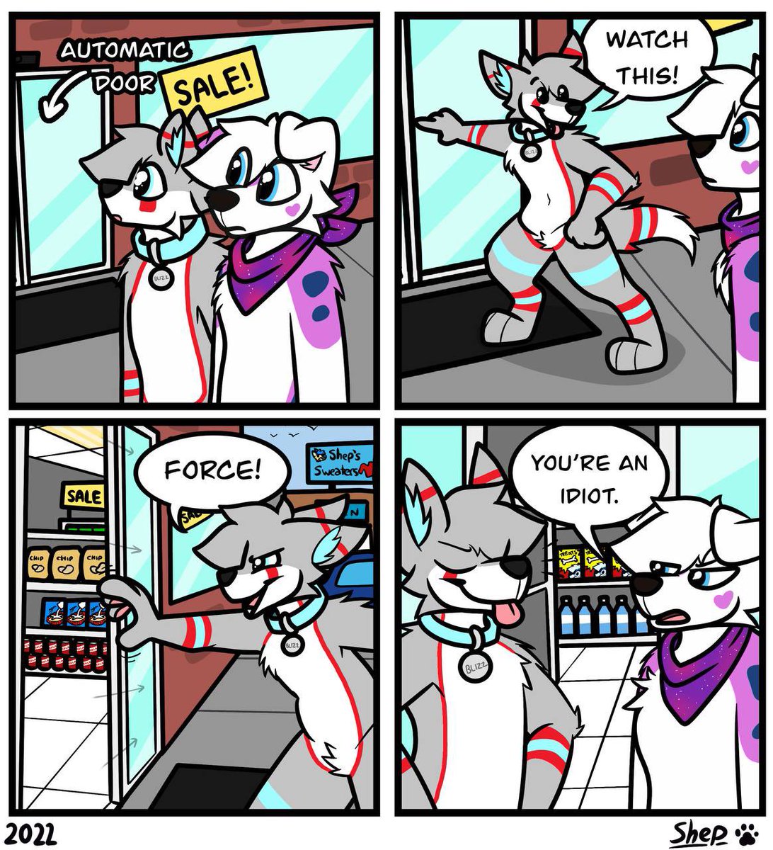 BlizzTheWolf's tweet photo. Admit it…we’ve all done this 😎✨

🎨: @ShepGoesBlep https://t.co/D8iKi2lpXB