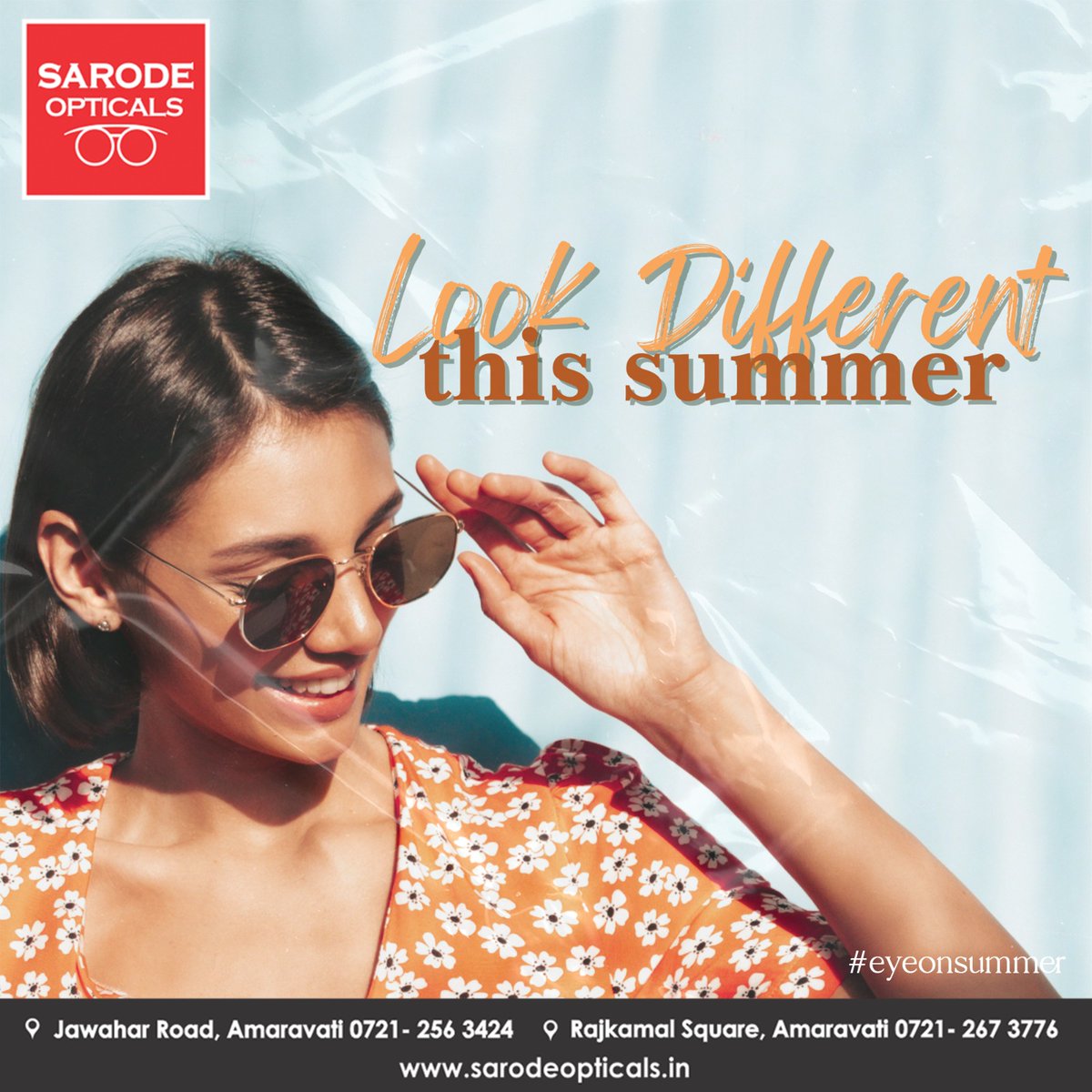 sarodeopticals's tweet photo. Grab the perfect look this summer with fashionable sunglasses from Sarode Opticals. Visit the Sarode Opticals to switch into new sunglasses designs and become the star icon.

#sarodeopticals #sarode #optician #opticals #amravati #sunglasses #IntenationalBrands #trendingeyewear https://t.co/F6Tu1kafNm