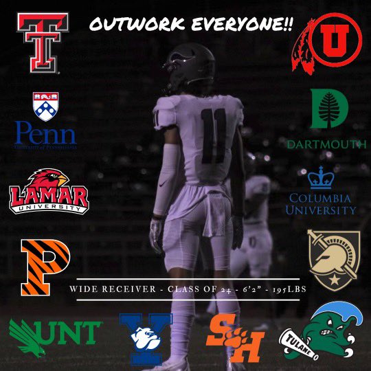 Tyson_Turner11's tweet photo. All of the offers I have received my junior year. I am Beyond blessed to be in the position I am in now, and this is just the start. Top 5 coming soon ‼️@CoachTullos @MichaelWaldie1 @adamgorney @BrandonHuffman @MathisGaius @MohrRecruiting 
#GodsPlan https://t.co/J56r2GO14E