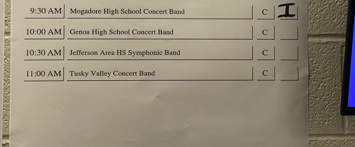 Congratulations on another Superior performance at the OMEA State Contest this morning! Our band received straight I’s on the floor and a II rating in sight reading! I am so proud of our students consistent drive towards excellence and passion! Bravo, and Go Cats!