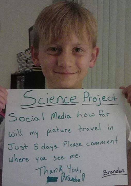 Wonder how far Brandon's project from 9 years ago went!?!
Tonight we want to help this boy & ask you all to give him 10000 likes to show how amazing a group  Society's Choice is when it comes to supporting others!
#ScienceProject #SocialMedia #Brandon #Support