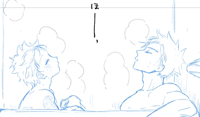 骨格違いすぎてあんま同じコマで横顔描きたくない2人…