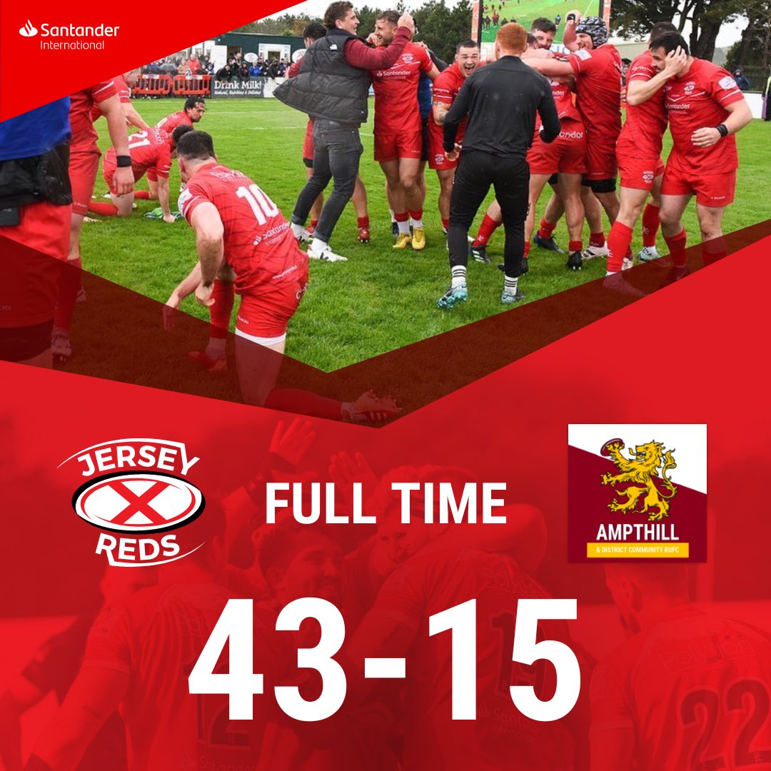 WE’VE DONE IT 🇯🇪 The Jersey Reds are the league Champions with a 43-15 win against @AmpthillRufc 🏆 #WeAreTheReds