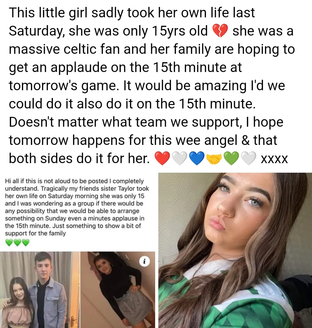 💚🤍 please share this very sad my thoughts and prayers are her family YNWA Taylor 🕯️🪽
💚🍀🙏 #celticfamily #celticfc #glasgowderby