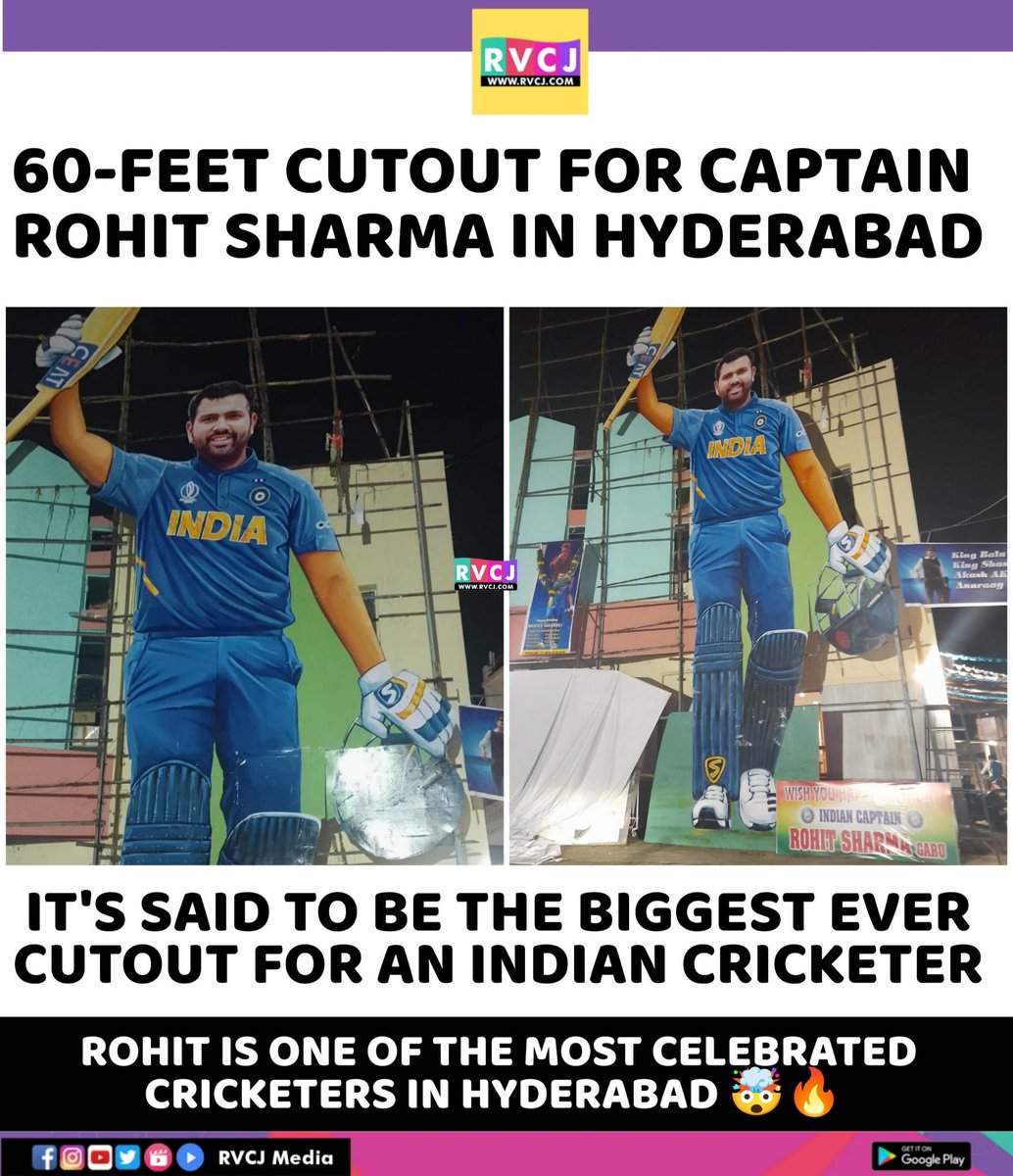 RVCJ_FB's tweet photo. 60-Feet Cutout for Captain Rohit Sharma 🔥🐐 https://t.co/PPFilCAeSa