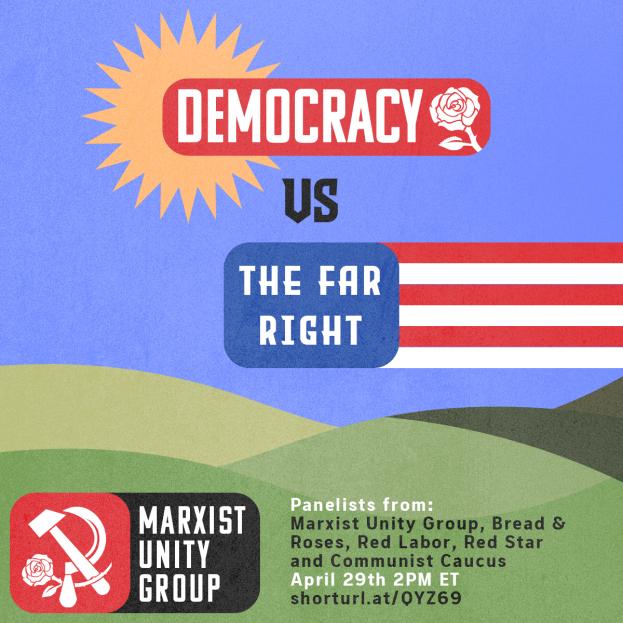 Panel Discussion in 2 hours!

Join us for a discussion with members of
@breadrosesDSA
@DSACommunists
@RedLaborCaucus
and
@redstarsf
on how the working class can fight the far right. 4/29 2pm ET. RSVP at shorturl.at/kCMU6