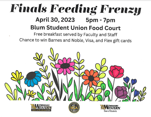 We're having breakfast for dinner in the Blum Student Union Food Court on April 30! 🥞

FREE breakfast will be served from 5 PM- 7 PM. There will also be a chance to win gift cards!

See you all there!

#MissouriWestern #FinalsWeek #BreakfastForDinner