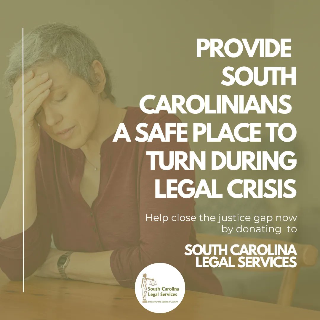 sclegalservices's tweet image. Legal crisis can impact all aspects of a person's life. SCLS aims to be a helping hand &amp;amp; safe landing spot for those facing a civil legal challenge. 

For #MidlandsGives, consider making a donation &amp;amp; do your part to close the #JusticeGap.

Donate here: buff.ly/3Hmbp8N