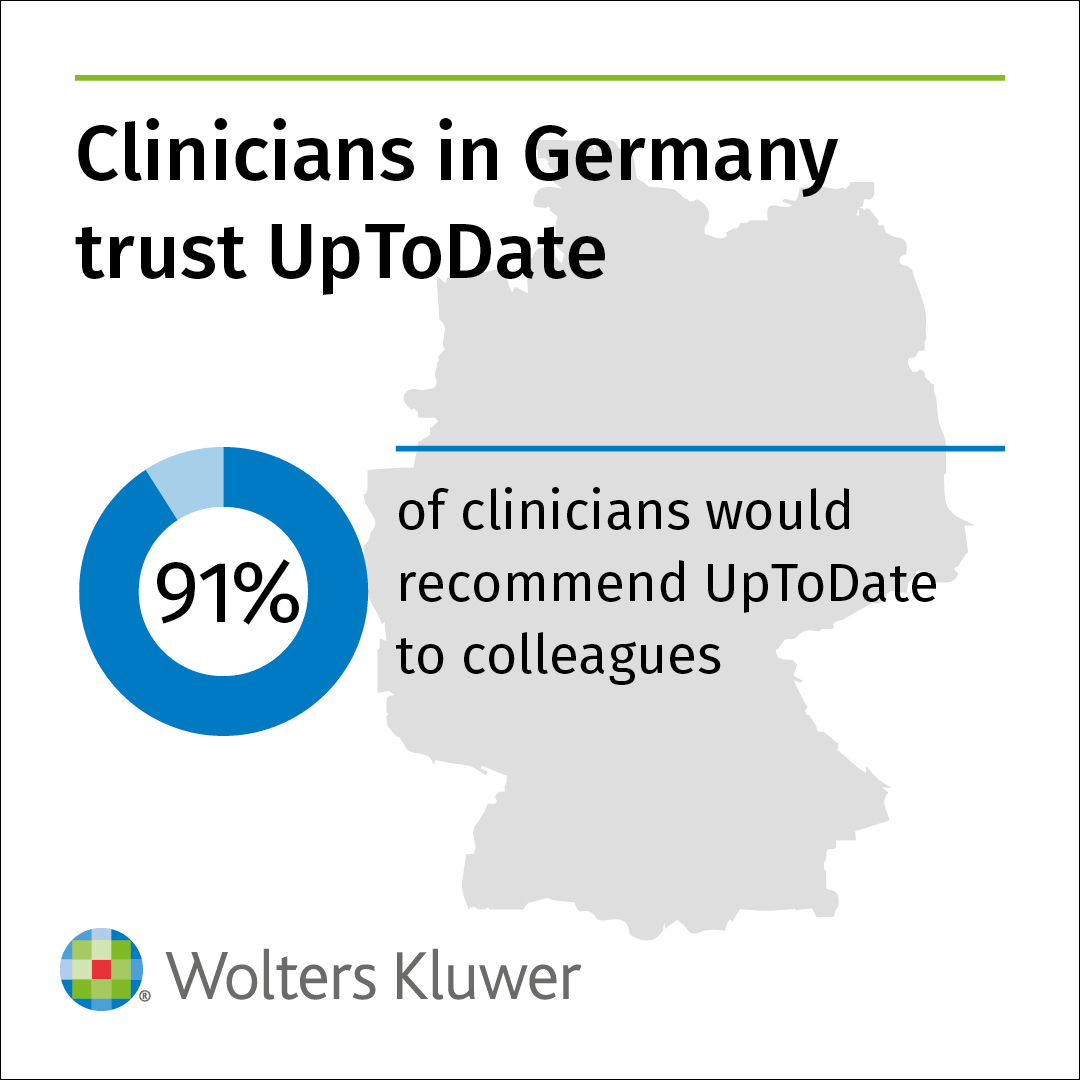 In #Germany and around the world, #UpToDate is the decision support resource #clinicians trust and recommend to their colleagues. Discover why. ow.ly/JZP750K7LF3 #BestCareEverywhere