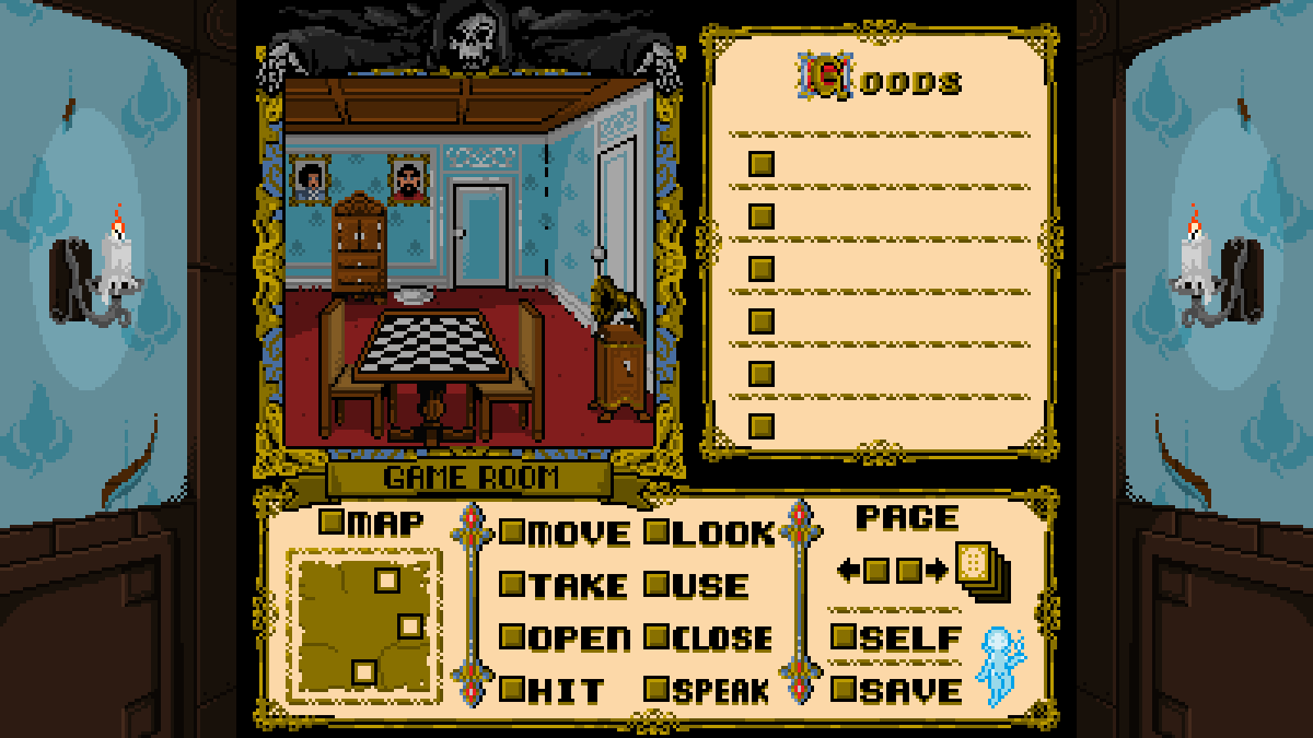 If I had to pick a favorite room from the #Shadowgate NES/MacVenture "trilogy", it would probably be the Game Room from Uninvited.

Needless to say, It was extremely fun to remake it in my style for #BeyondShadowgate.

#ScreenshotSaturday #IndieDev #IndieGame