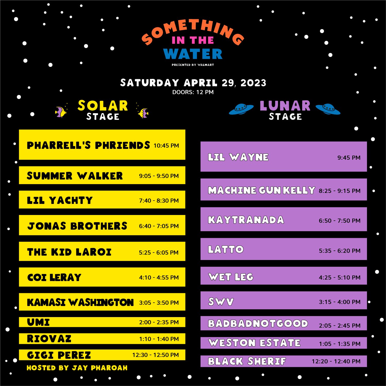 SOMETHING IN THE WATER on X: Saturday set times 🚀 Drop a 🌊 if