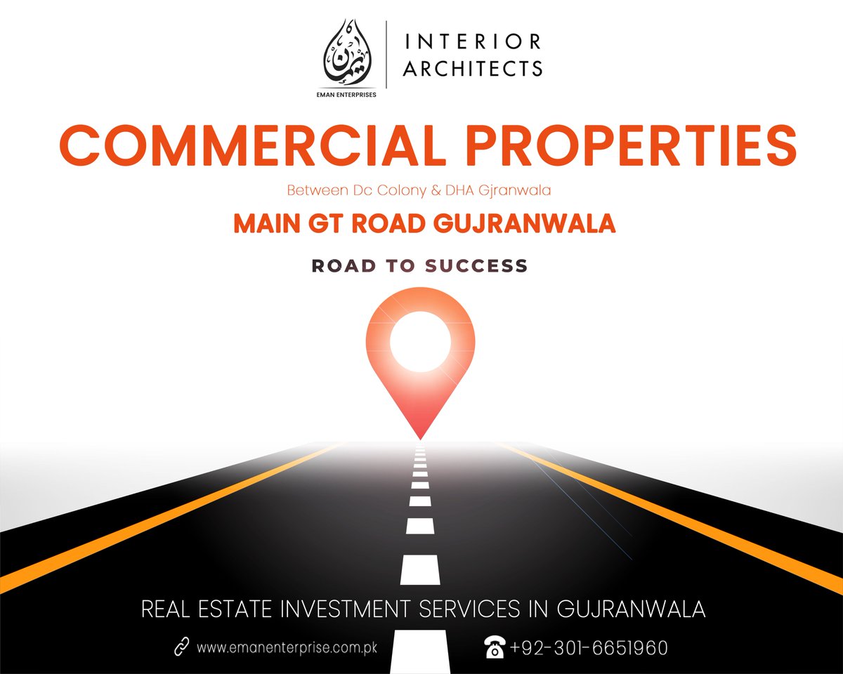 EmanHoldings's tweet photo. Call : 0323-5756890
#DHAgujranwala #dha #dhagujranwala #comercialplot #commercialplotsforsale #commercial #gujranwala #gujranwalacantt #commercialzone #defencehousingauthority #property #plotsforsale #plotsavailable #dhafiles #Investment #investmentopportunity #profit https://t.co/a3OmmXgSGw