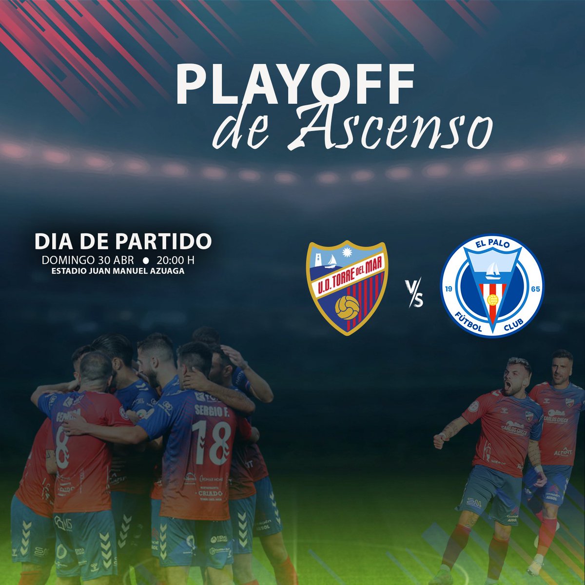 udtorredelmar71's tweet photo. 🗓 HOY #JUEGALATORRE PlayOff de Ascenso a 2da RFEF (ida)
🆚 El Palo F.C.
🏟 Estadio Juan Manuel Azuaga
📆 20:00H
❤💙❤💙❤💙❤💙❤💙
#UnidosPorUnSentimiento
#vamostorre
#3rfef9
#playoff
#2darfef https://t.co/rfPtJRM57I