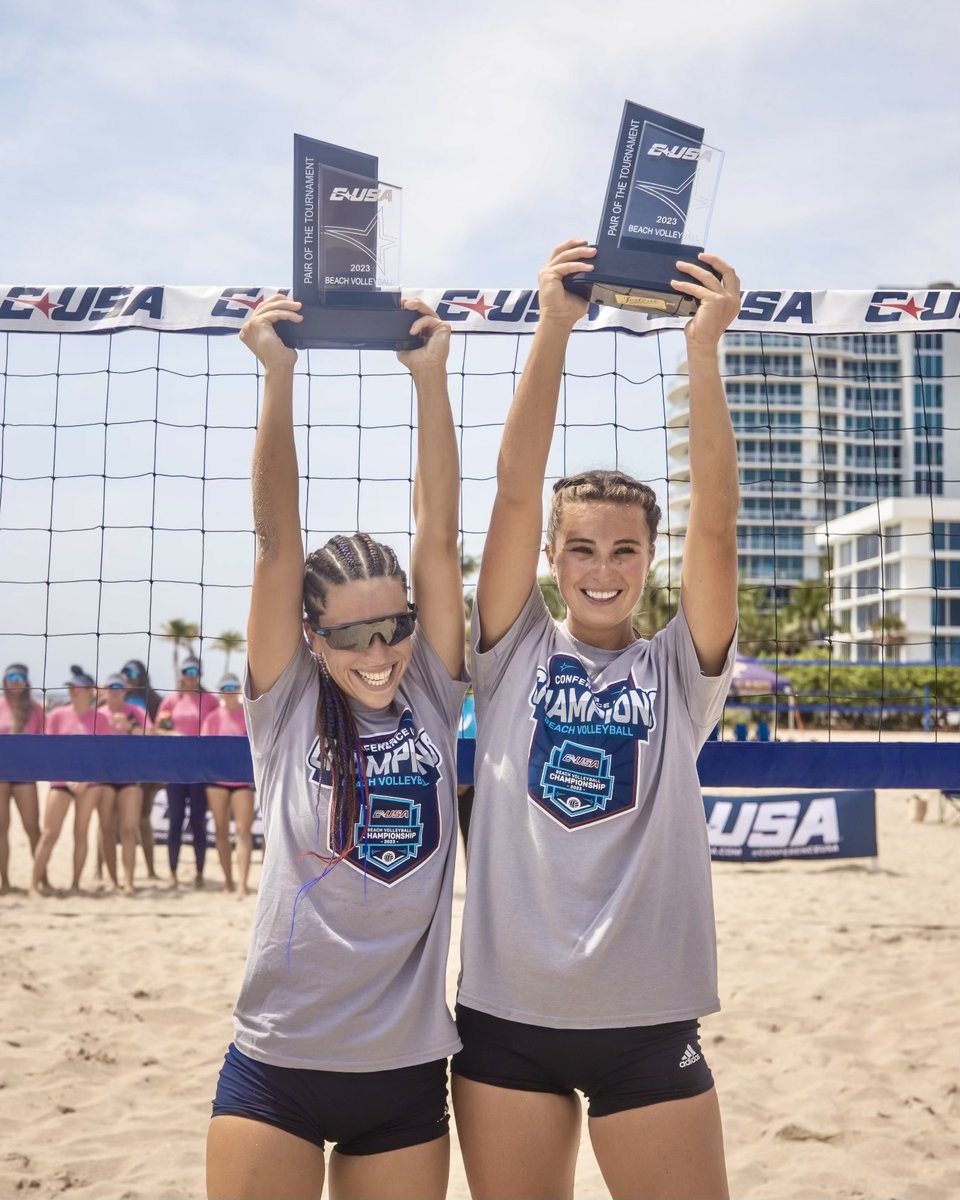 ConferenceUSA's tweet photo. 2023 C-USA Beach Volleyball Championship's Pair of the Tournament
@FAUBeachVB's Jillienne Cloud and Julie Honzovicova
#CUSABVB 🏝🏐