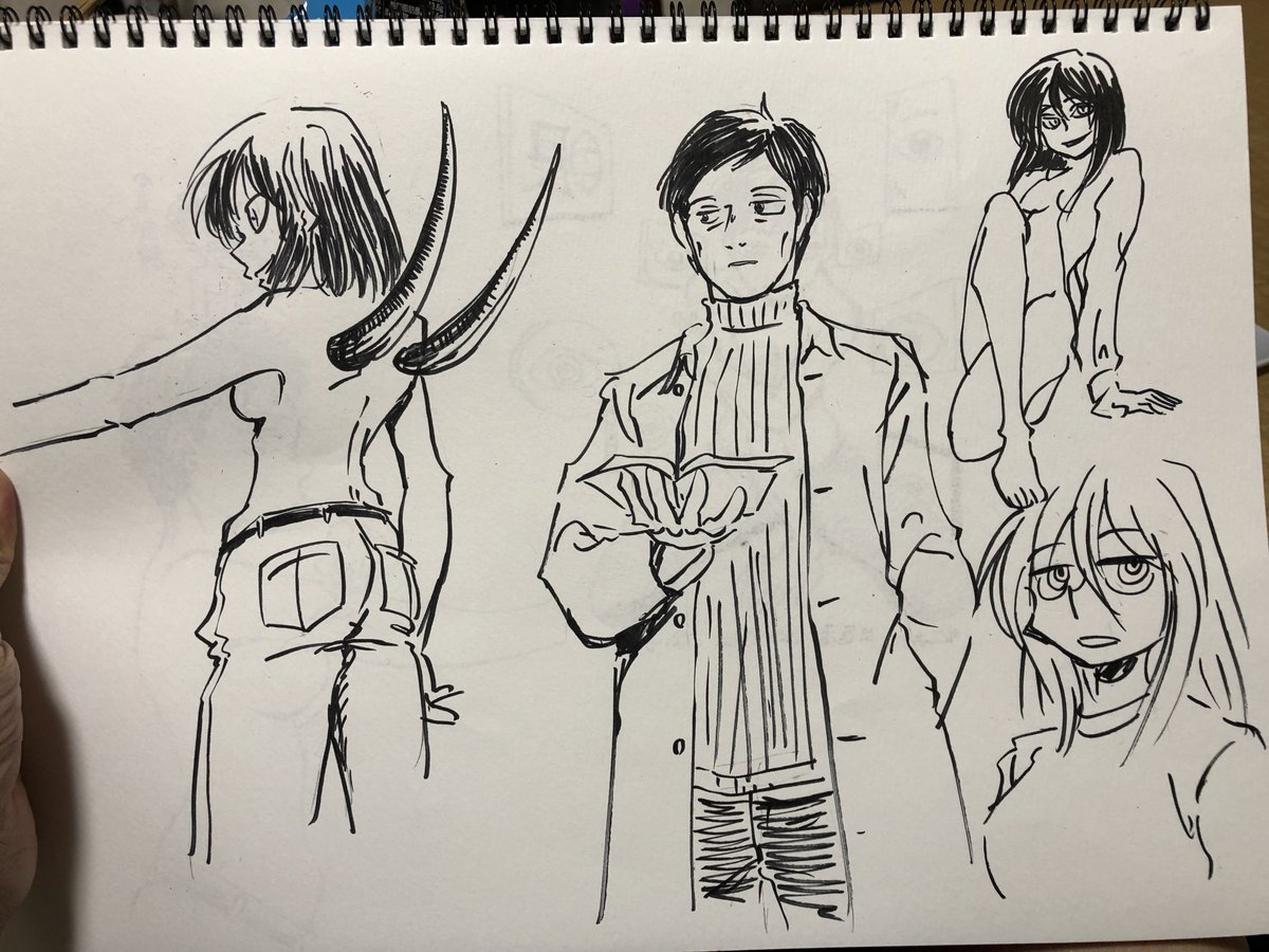 ビール飲みながら落書き 大体三白眼