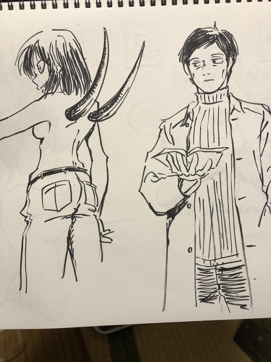 ビール飲みながら落書き 大体三白眼
