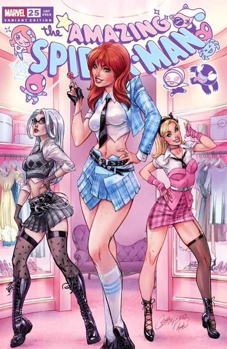  Available to order NOW!,  EXCLUSIVELY at jscottcampbell.com Link  3 ALL NEW covers for The Amazing #SpiderMan 25! MJ, Felicia & Gwen, are featured in 3 K-Pop inspired  Prep Pop, Glam Pop & Streetwear Pop!