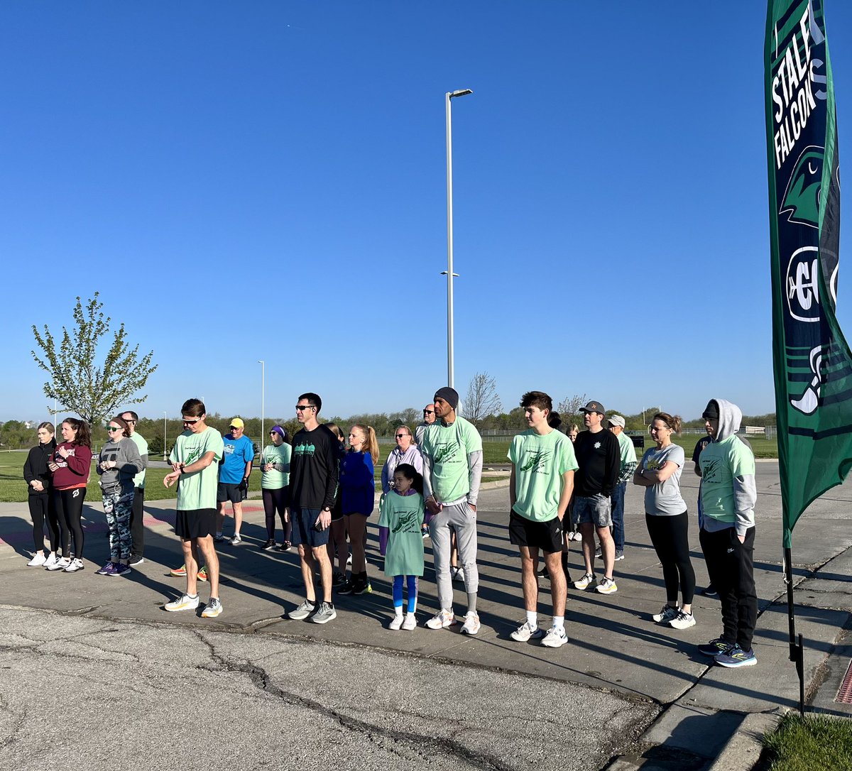 SHSFalconClub's tweet photo. 2nd annual Falcon 5k in the books! Thank you all who came out to run &amp; support! Thank you Coach Adair for helping organize! Thank you Staley Marketing students for designing our shirts &amp; logo this year! Thank you Staley Cross Country students for being guide runners! #f5k https://t.co/3dxIvN3aeq