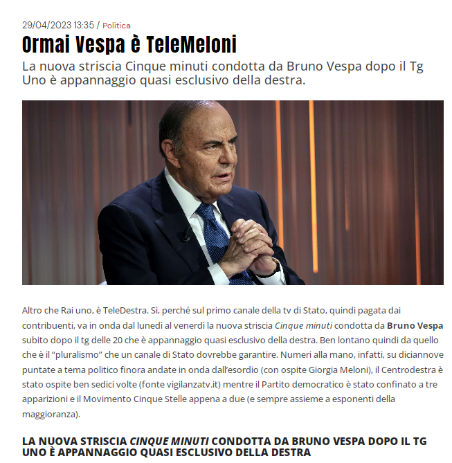 kiara86769608's tweet photo. A dirlo è il report dell’Osservatorio di Pavia che ha certificato come la presenza della premier sia stata sette volte maggiore rispetto a quella della neo segretaria del Partito democratico, Elly Schlein, e ben tredici volte maggiore a quella del leader del Movimento  Conte. https://t.co/fnXuuNk49C