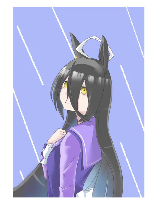 雨がよく降ってるからマンハッタンカフェ描いてた