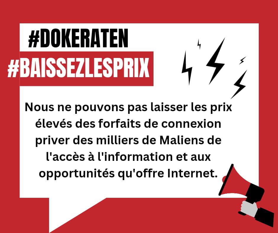 Fatittystar's tweet photo. Aujourd’hui internet n’est plus un luxe !
C’est un droit pour chaque citoyen d’y avoir accès : le prix exhortant et les services minables des opérateurs empêchent aux maliens d’y avoir accès #BaissezLesPrix #Dokeraten https://t.co/MrJEdIQYfB