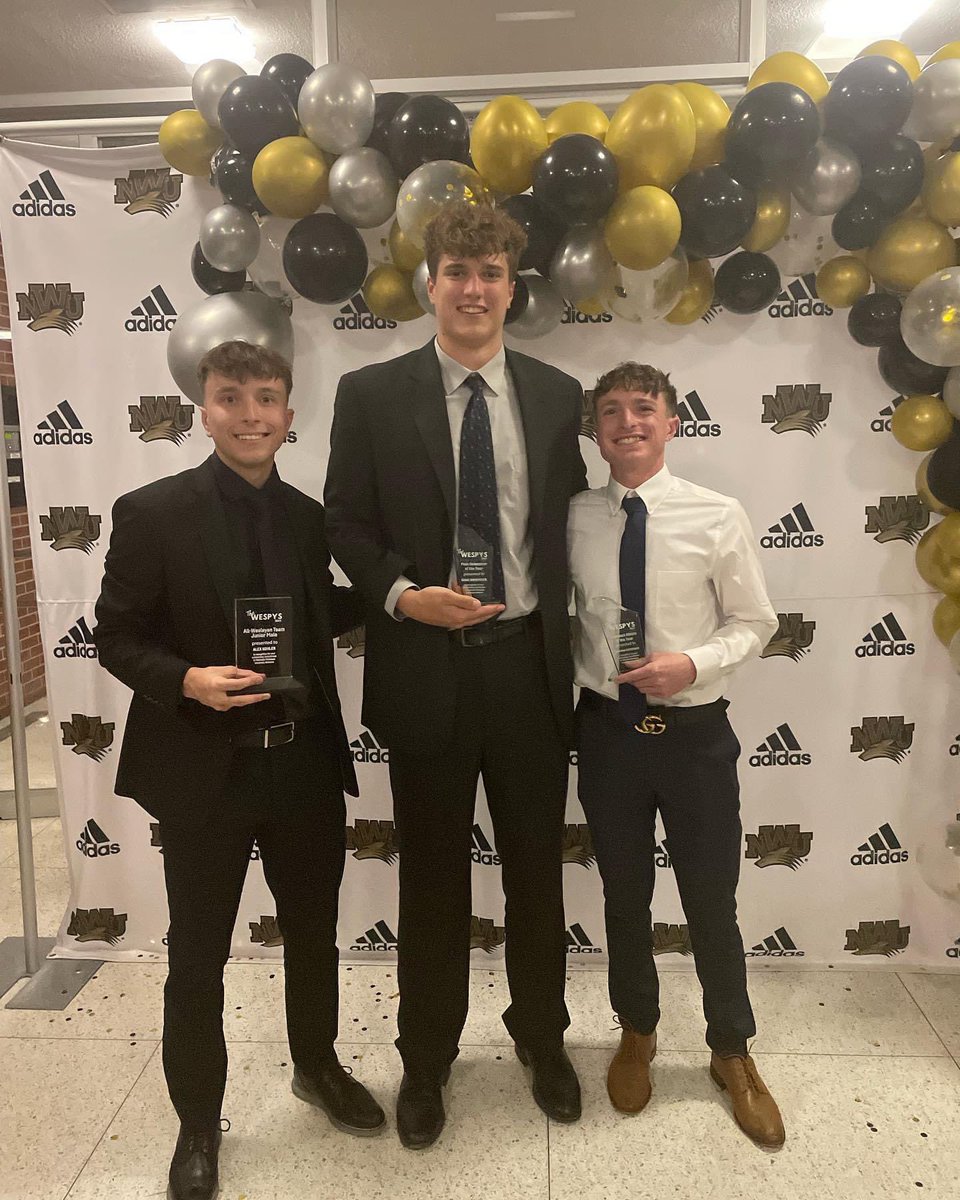 NWUMensSoccer's tweet photo. This week we celebrated all student athletes at our annual WESPY Awards! @akohler9 @officialthomasd @isaac_havemeier all took home Wespys and put up a good showing for Men’s Soccer. Very proud of this team &amp; love seeing their effort and progress rewarded! #proudcoach #pwolfnation https://t.co/K7ATzEd3Ky