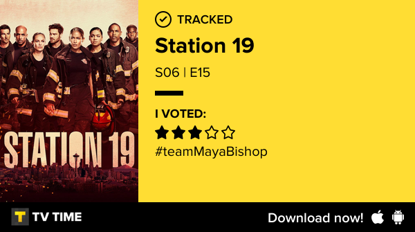 cabellodevotion's tweet photo. I've just watched episode S06 | E15 of Station 19! #station19  https://t.co/rABPb4GuFH #tvtime https://t.co/ancJlFAta2
