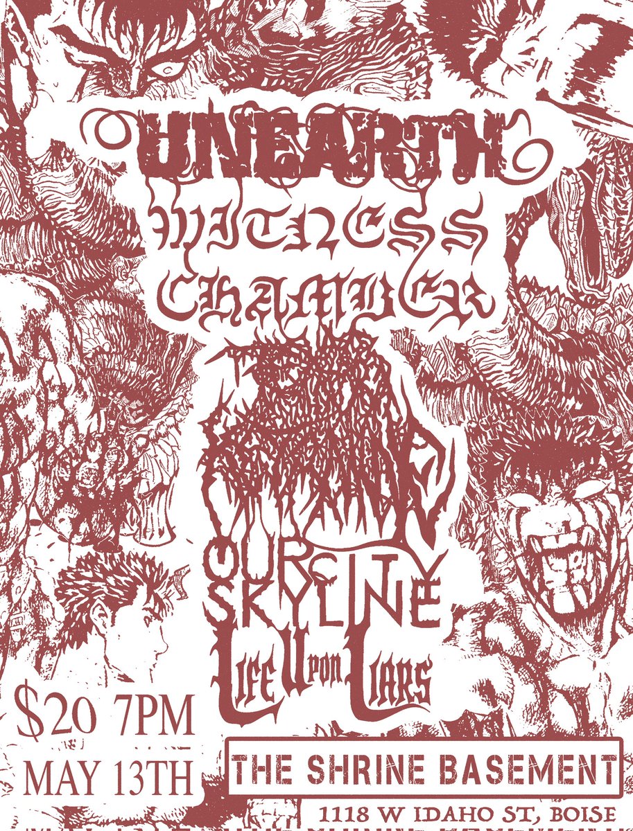 Unearth some down ass MF's for this one let's go

Unearthboise.brownpapertickets.com